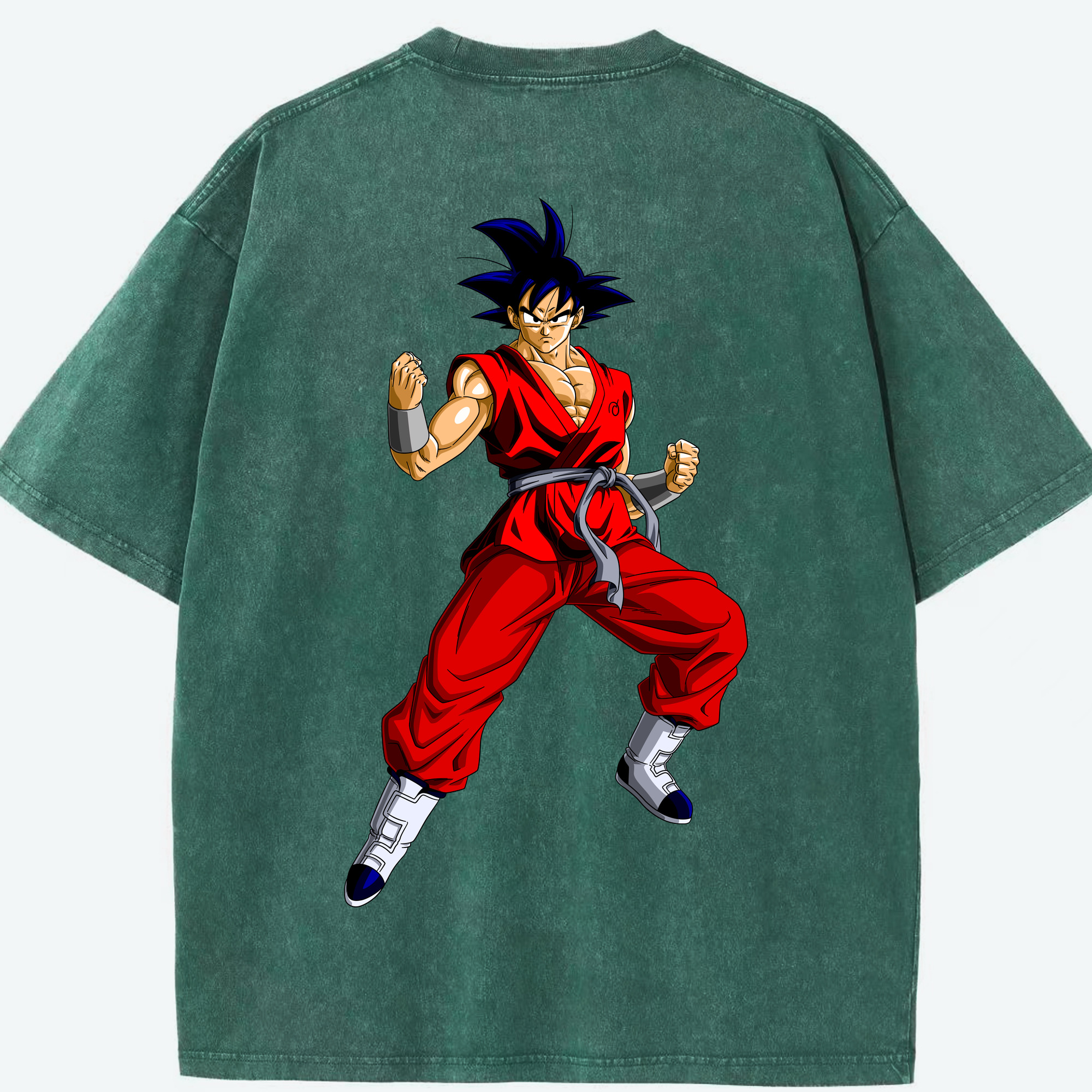（画像用） ドラゴンボール 孫悟空（そん ごくう）Son Goku カカロット DRAGON BALL Kakarotto 綿100% ヴィンテージ風 半袖Tシャツ（背面プリント）